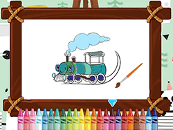 Trains For Kids Coloring - Fun/Crazy - GAMEPOST.COM