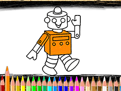 Back to School Robot Coloring Book