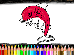 Back To School Dolphin Coloring Book